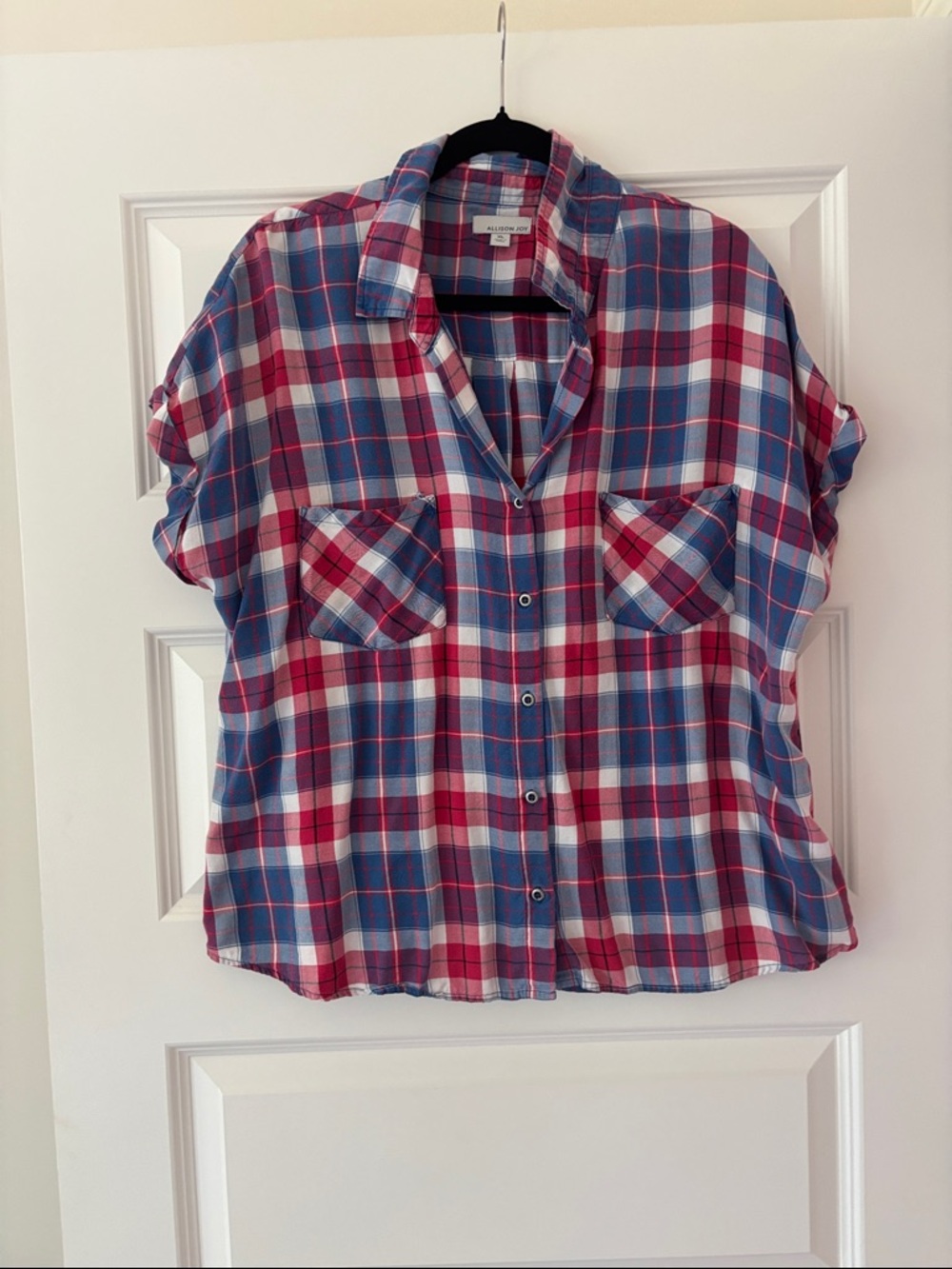 Allison Joy Red, Blue & White Plaid Button-Up Shirt